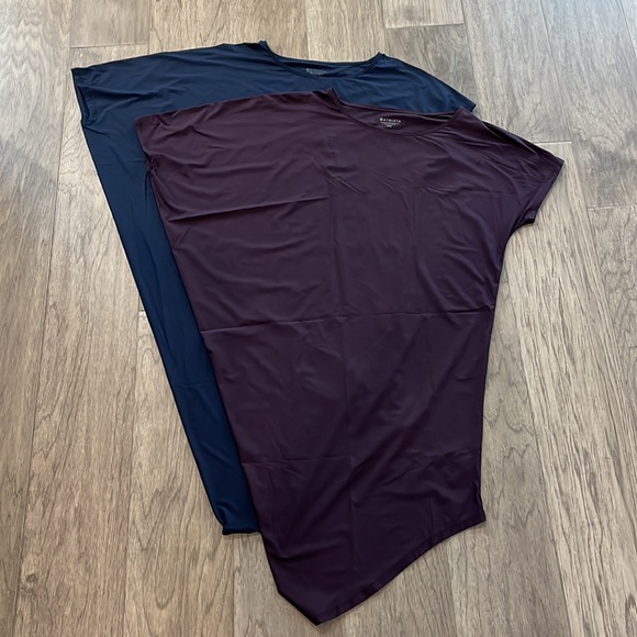 2 - ATHLETA Bundle - DressAsymmetrical Shirt Dresses, Purple + Dk Blue, Size XXS - Picture 3 of 11